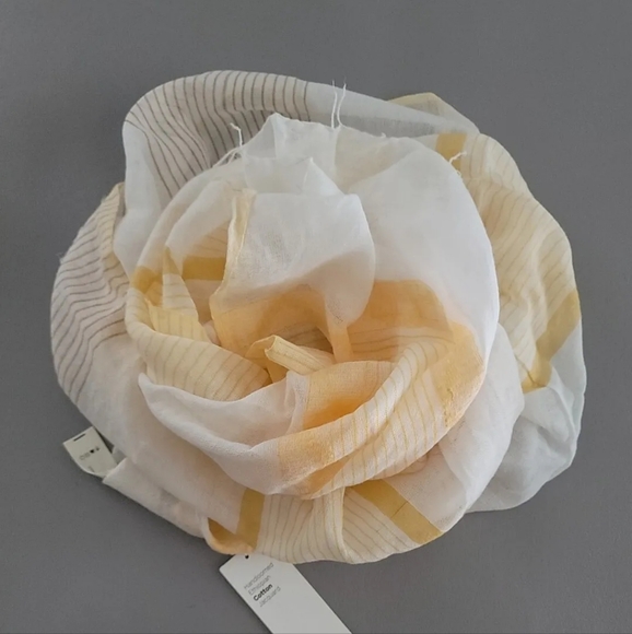 Eileen Fisher Handloomed Ethiopian Cotton Jacquard Cantaloupe Scarf $118 - Picture 4 of 8